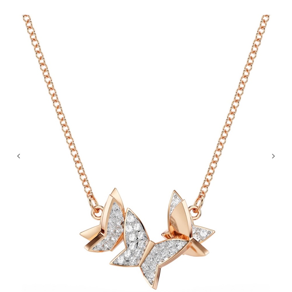 Swarovski Glinda 🩷 Rose Gold Butterfly Necklace NIB Box